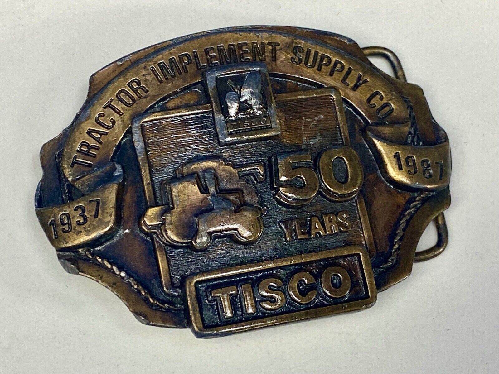 Tisco Tractor Implement Supply Agriculture Farm Farming 50 Year Belt Buckle