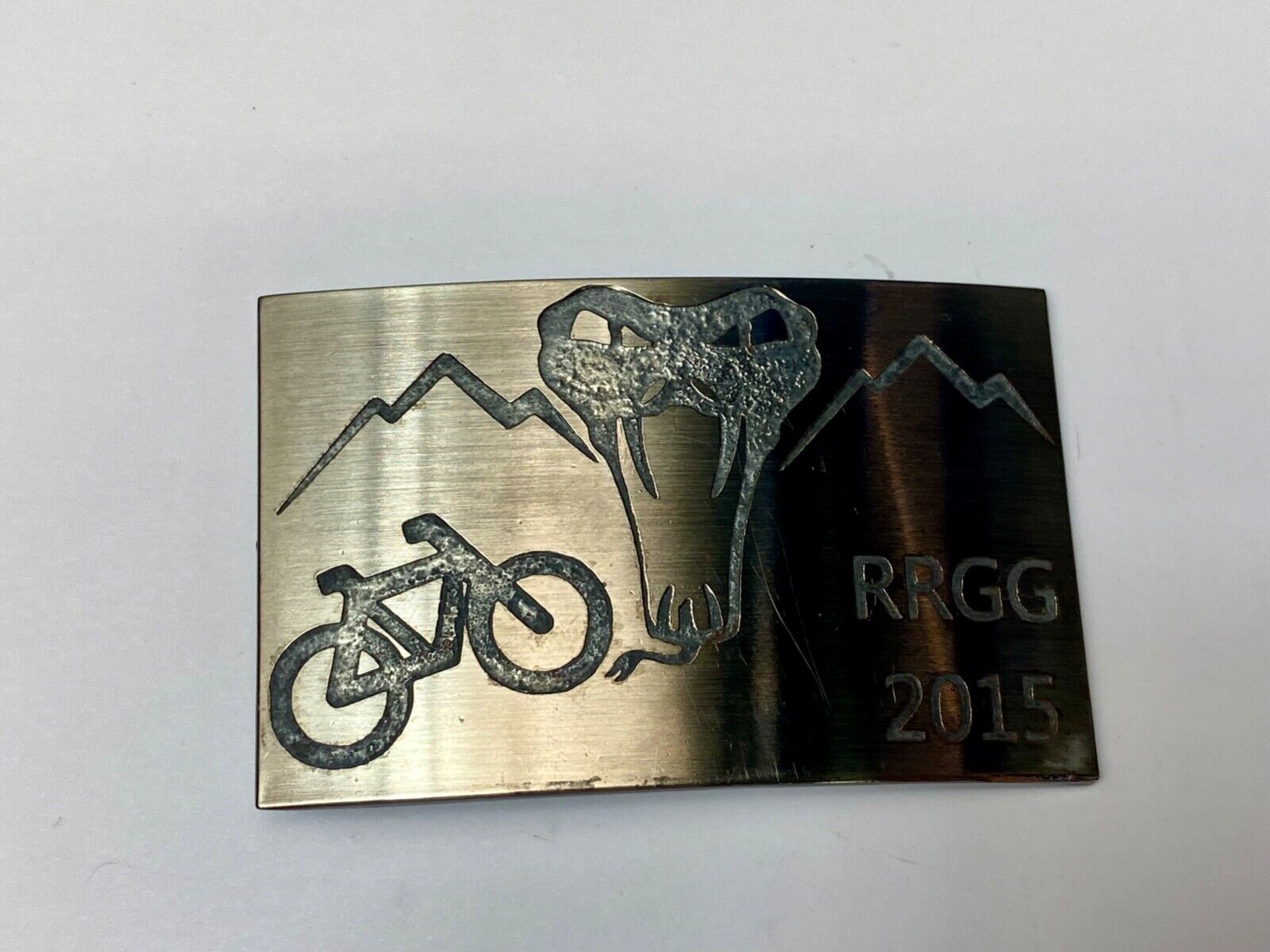 Used 2015 RRGG Mountain Bike Belt Buckle Viper Logo Event Trail Ride Race BMX
