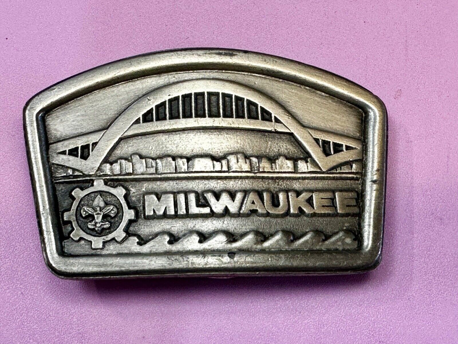 Be Prepared Do a Good Turn Daily Milwaukee Country Council BSA 1983 Belt Buckle