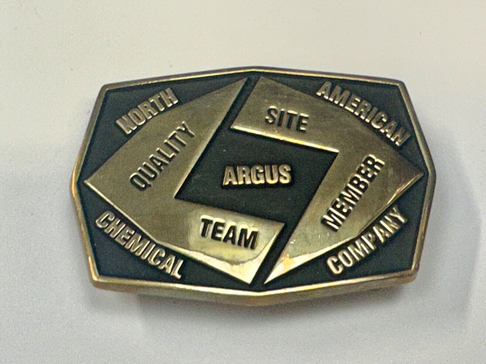 Aegius North American Chemical Company team member brass Anacortes belt buckle