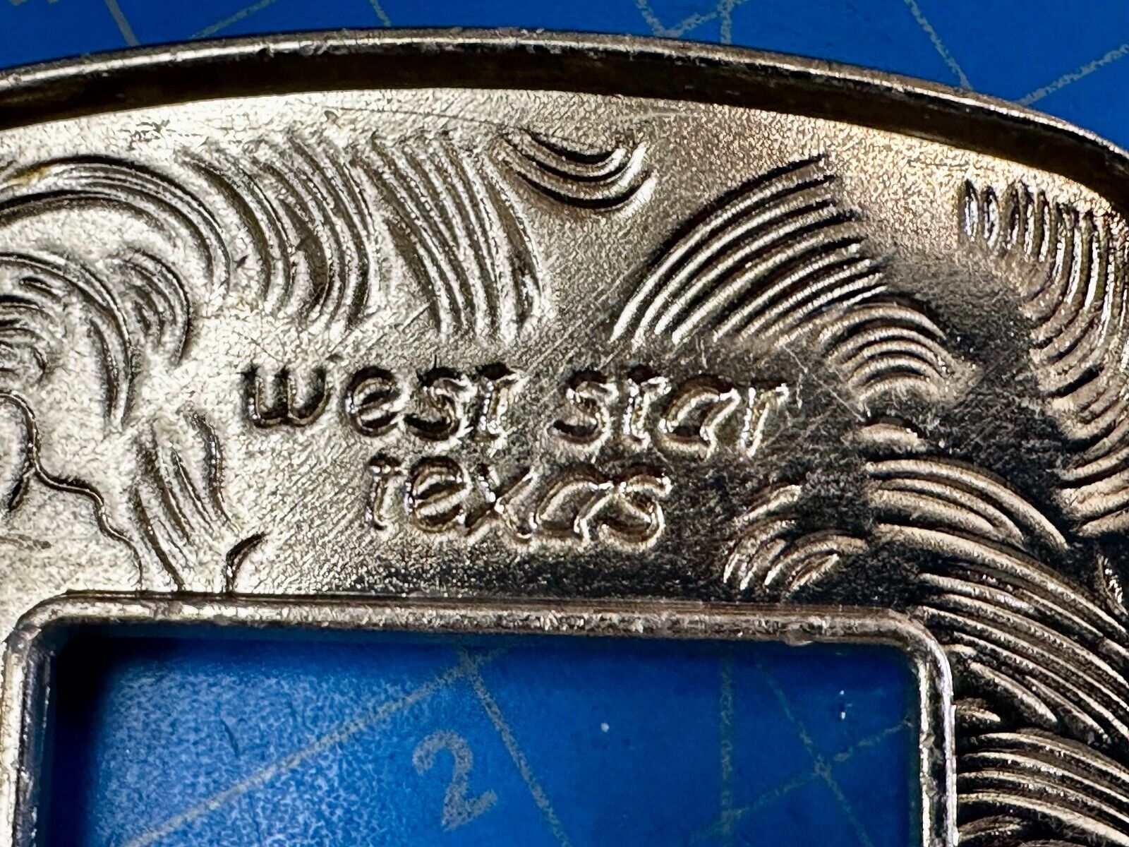 Texas Ranger Style Longhorn  Vintage Replacement Dress Belt Buckle West Star