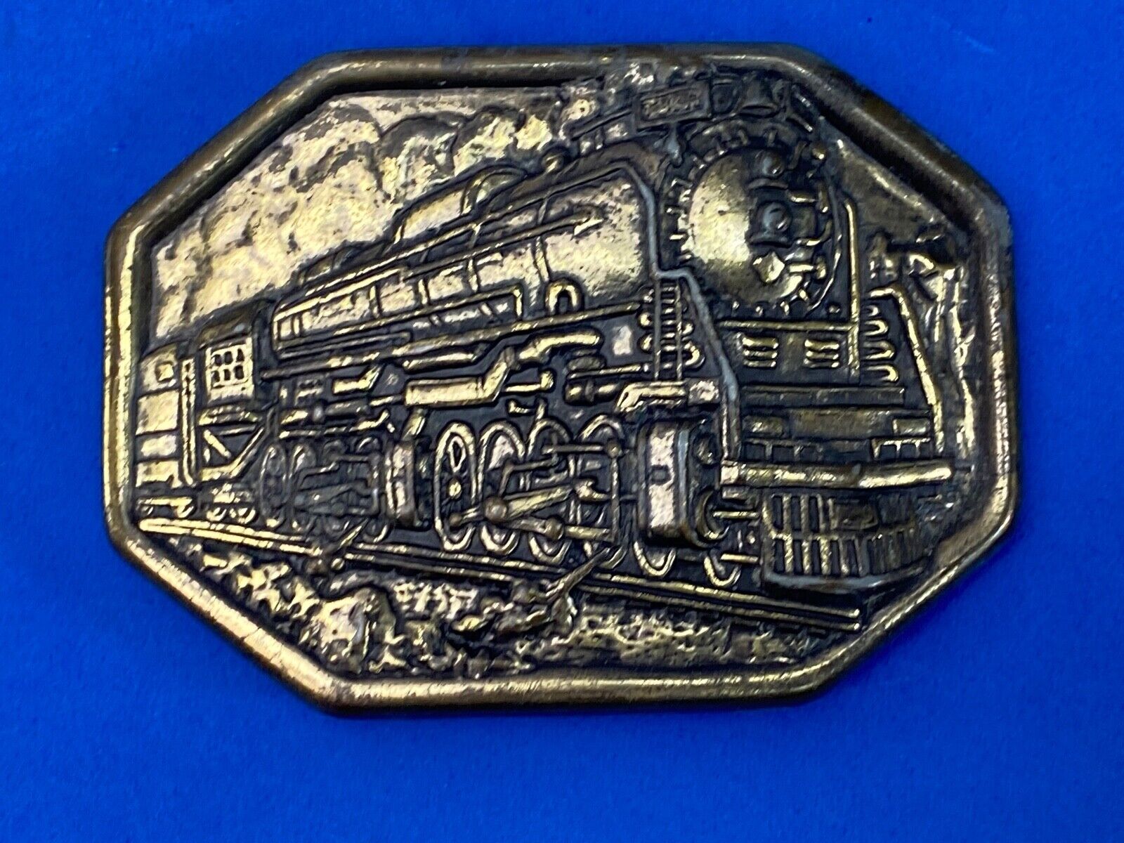 Vintage Avon Steam Train Locomotive Belt Buckle From The 1970S Very Detailed