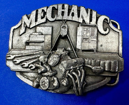 Auto Car Truck Mechanic Wrencher Garage Shop Owner Vintage Siskiyou Belt Buckle
