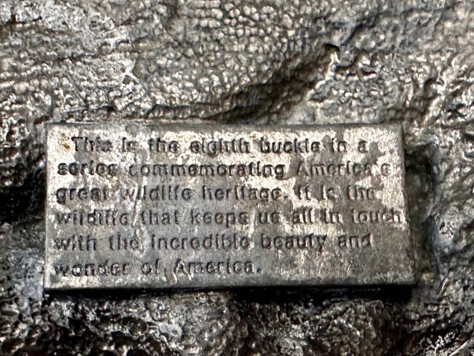 Americas Great Wildlife Deer Eagle VTG 1989 Commemorative Siskiyou Belt Buckle