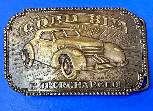 1937 Cord 812 Supercharged Cabriolet B-38 Car Collectors vintage belt buckle