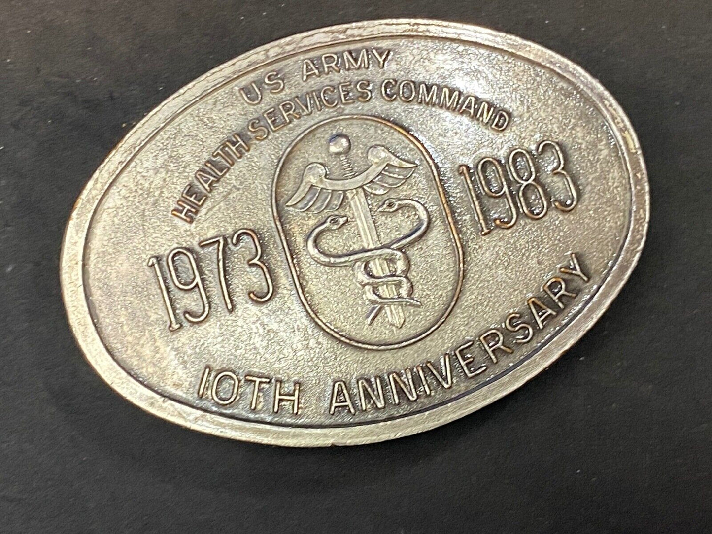 America US Army Health Services Command tenth anniversary BELT BUCKLE #1350