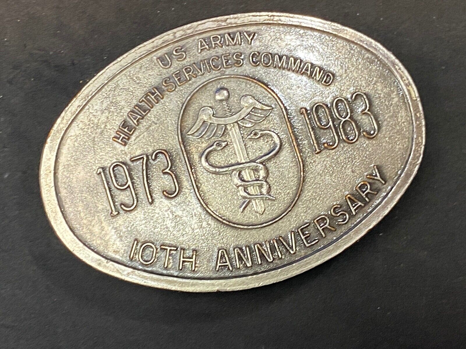America US Army Health Services Command tenth anniversary BELT BUCKLE #1350