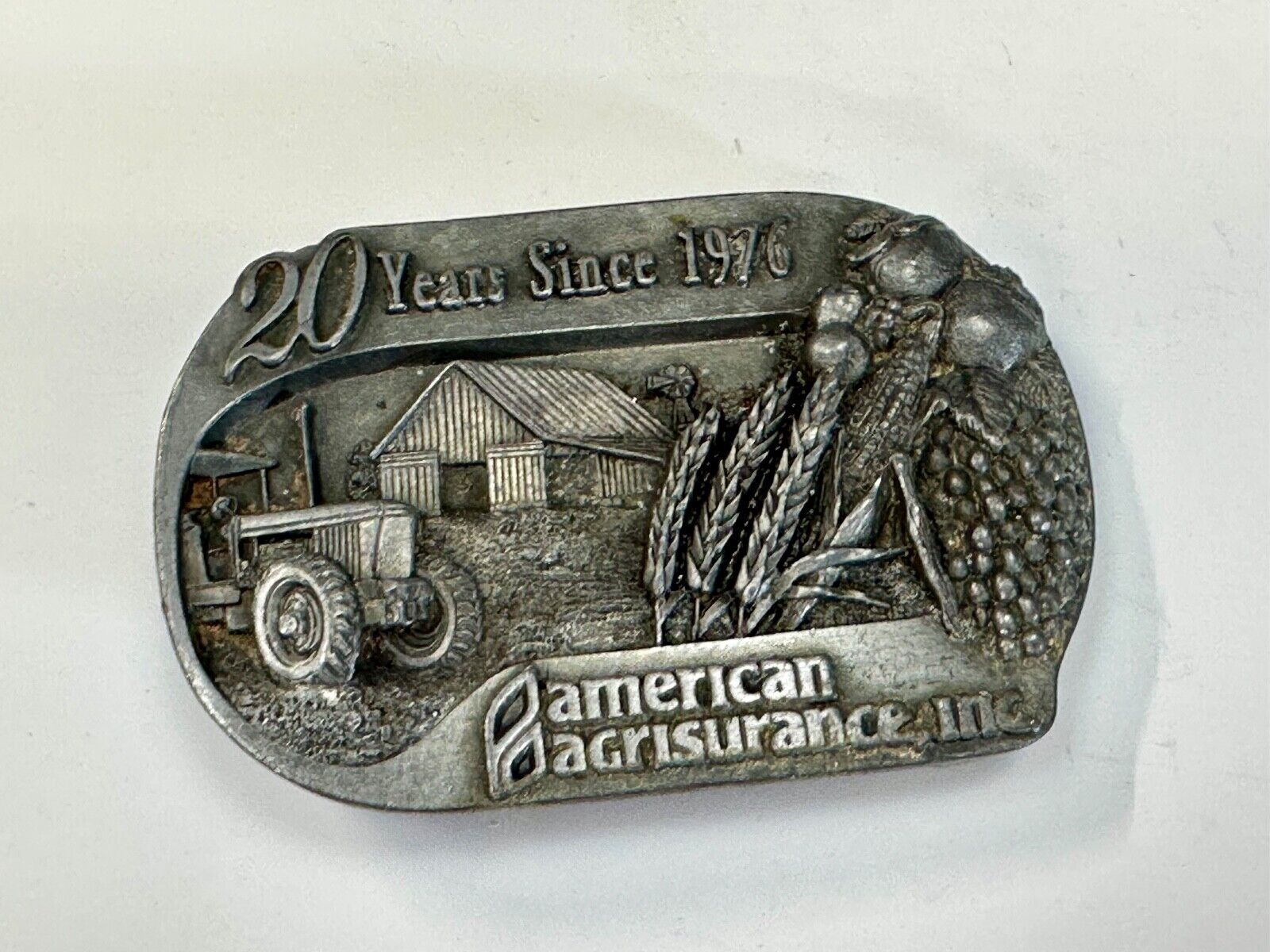 American Agrisurance Inc Farmers Insurance company 20 year 1976 96 belt buckle