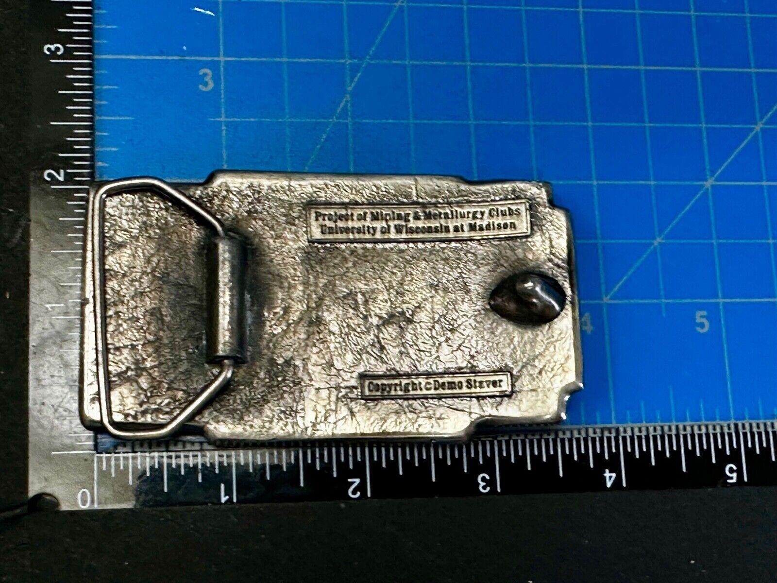 UW Badgers Belt Buckle  Mining Metallurgy Clubs University of Wisconsin Madison