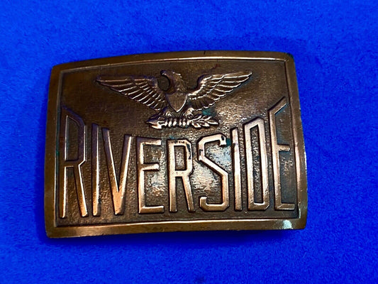 Vintage American Eagle Belt Buckle Riverside Military Academy Georgia
