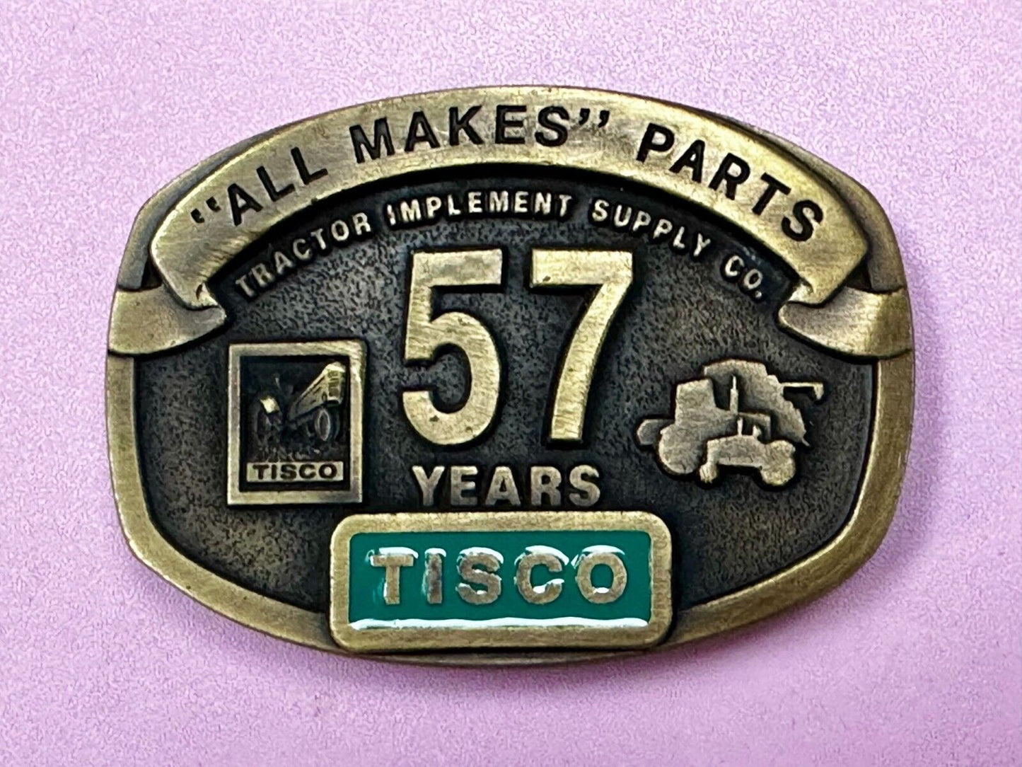57 Years TISCO Tractor Implement Supply company NOS Belt Buckle by Speccast