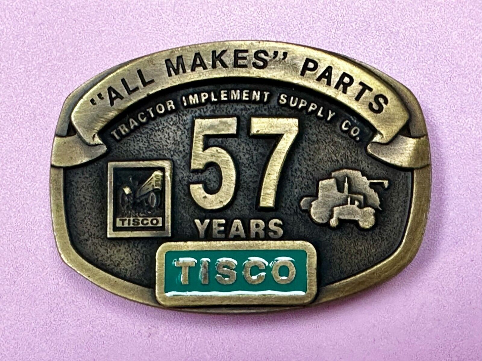 57 Years TISCO Tractor Implement Supply company NOS Belt Buckle by Speccast