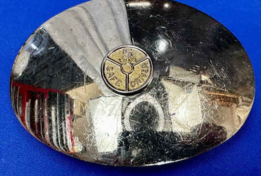 5 years Safety Award Vintage Nickel Silver reflective oval Belt Buckle