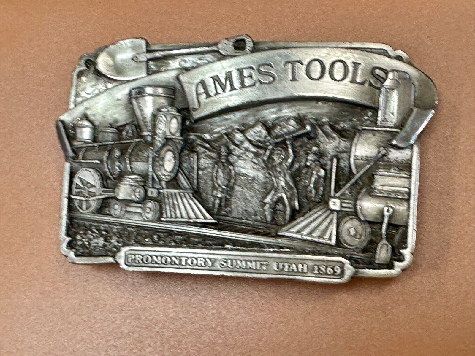 Ames Tools Promontory Summit Utah 1869 Train vintage 1972 Siskiyou belt buckle