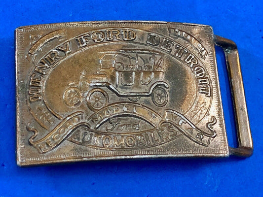 Vintage Belt Buckle Henry Ford Detroit Automobiles PC2020340010 Brass Metal Car
