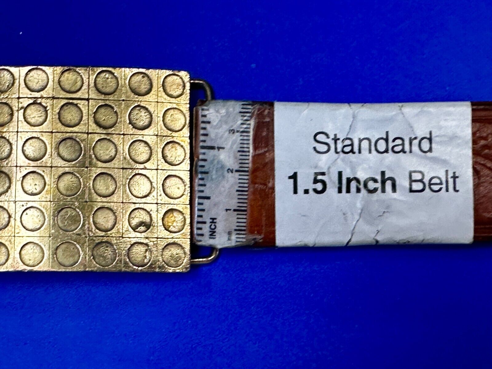 Artisan Metalwork Grid Hole Pattern Hippy Vibe Belt Buckle By Bergamot B-12