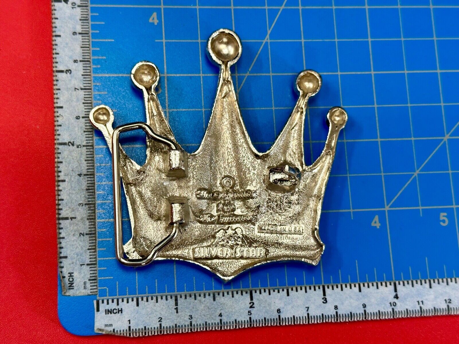 5 point CROWN Shaped Cutout Belt Buckle by Silver Star, 'The Originator