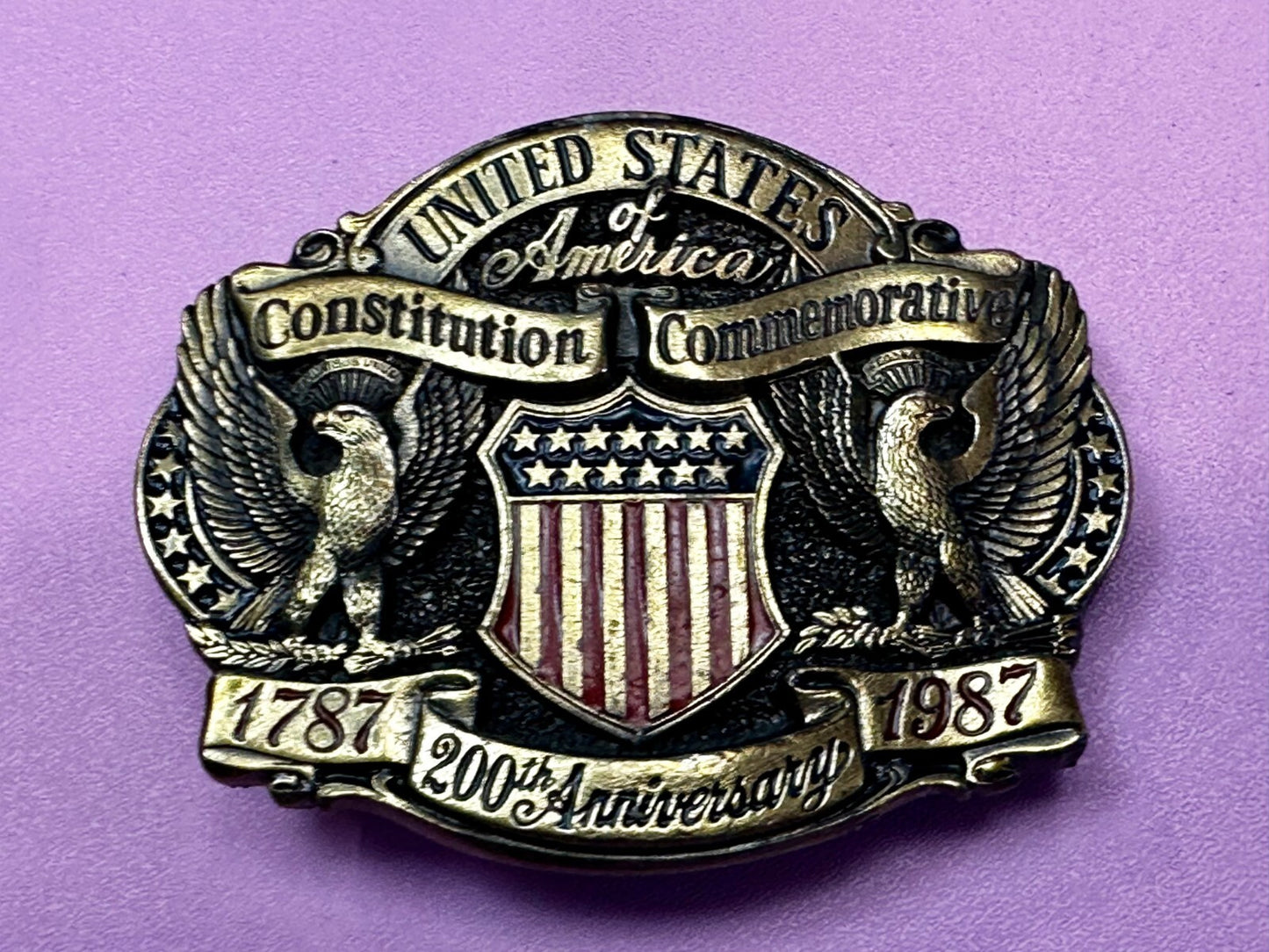 United States of America Constitution Commemorate 200th Anniversary Belt Buckle