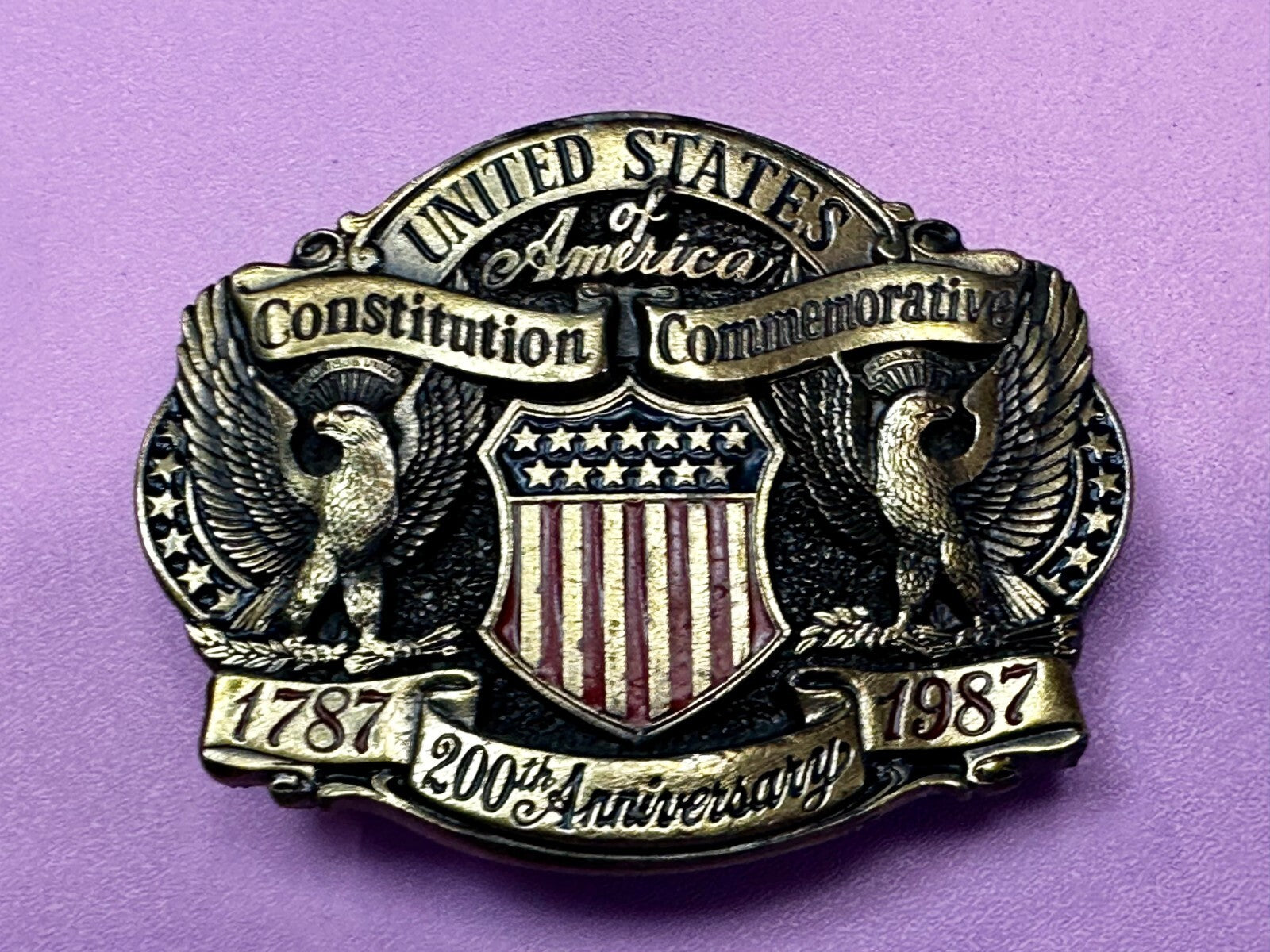United States of America Constitution Commemorate 200th Anniversary Belt Buckle