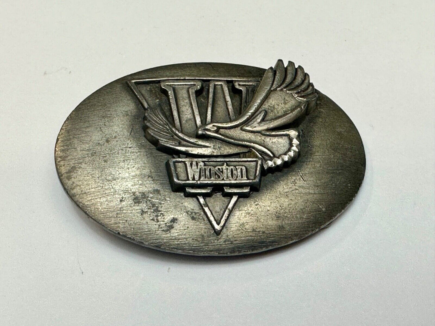 **WINSTON** CIGARETTES TOBACCO ADVERTISING VINTAGE 1970s PEWTER BELT BUCKLE