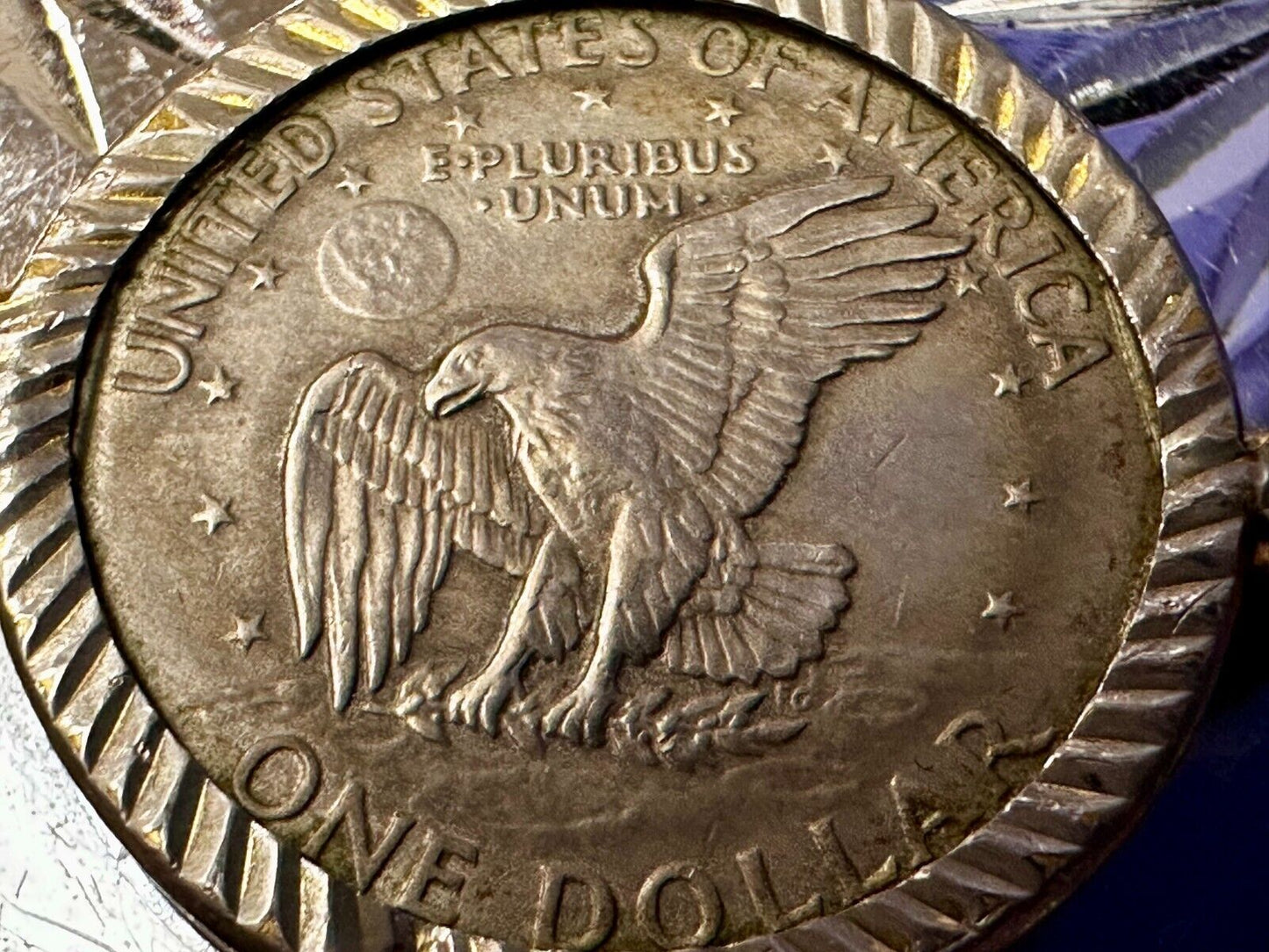 United States of America One Dollar Coin Patriotic Eagle JG Alpaca Belt Buckle