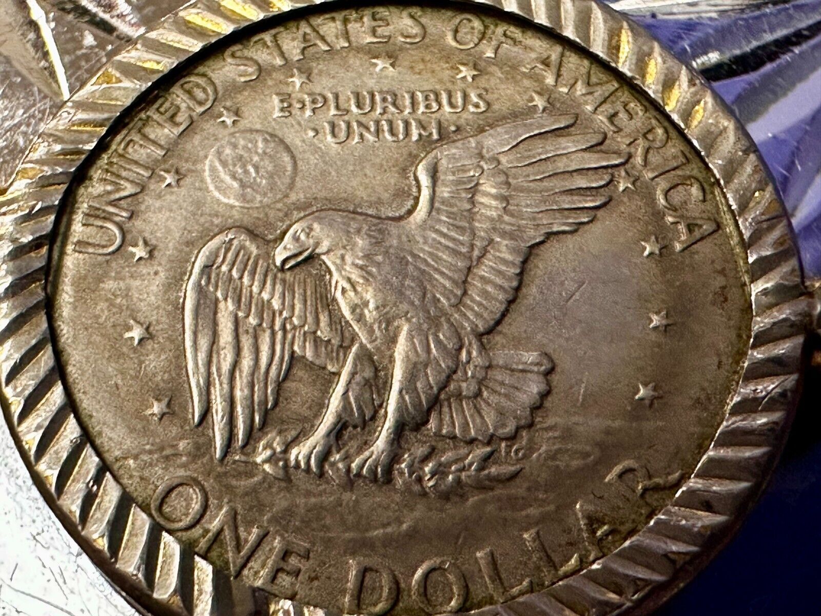 United States of America One Dollar Coin Patriotic Eagle JG Alpaca Belt Buckle