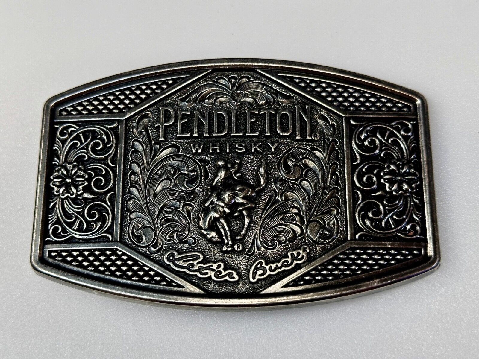 2022 Pendleton Whiskey Let'er Buck Rodeo Cowboy Montana Silversmiths Belt Buckle