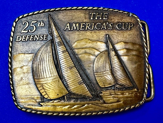 The Americas Cup 25th Defense Solid Bronze Historic Providence Mint Belt Buckle