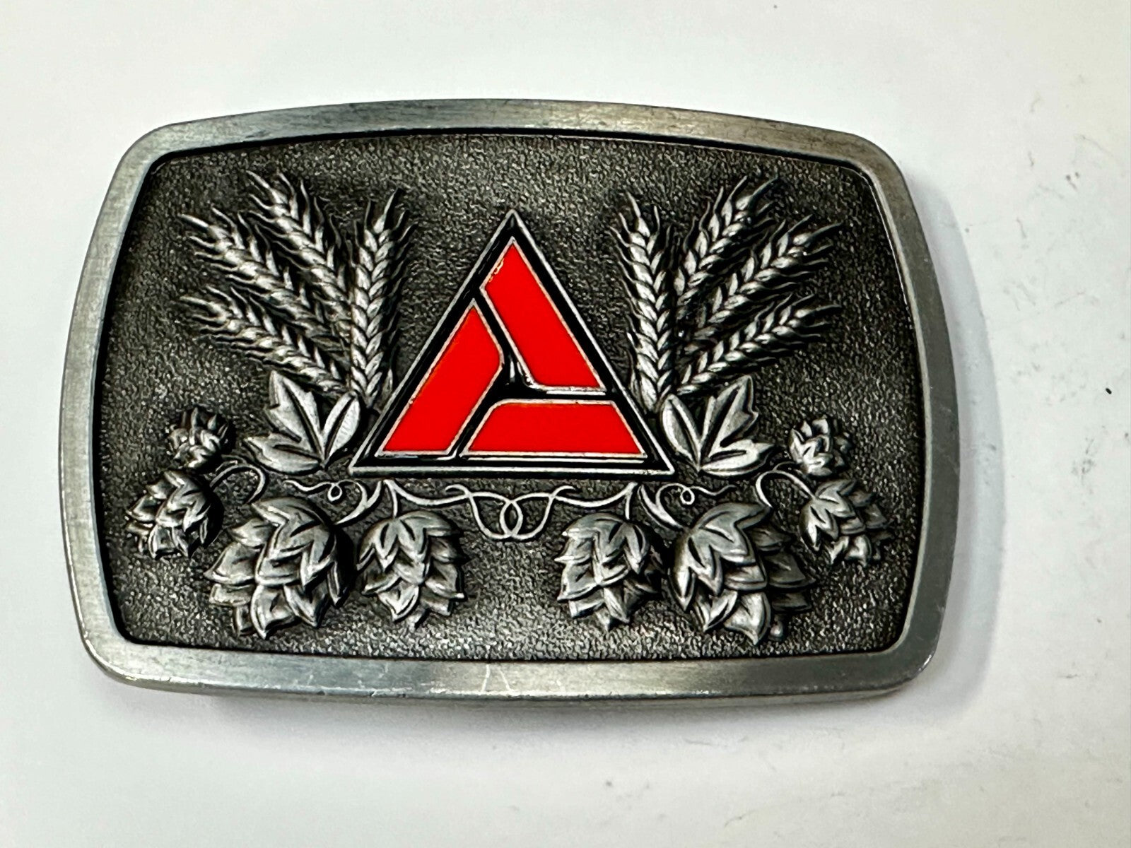 A.G. Farming Company Wheat Red Logo Emblem Farmers Promo Vintage Belt Buckle