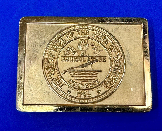 The Great Seal of the State to Tennessee Agricul Thre Commerce RARE belt buckle