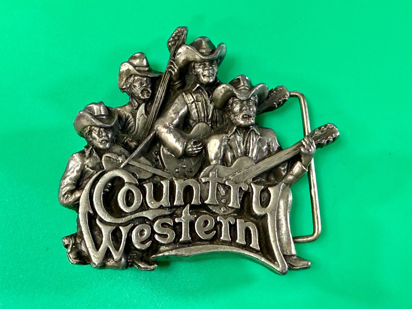 American Country Western Music Musician Vintage 1980 Bergamot Belt Buckle