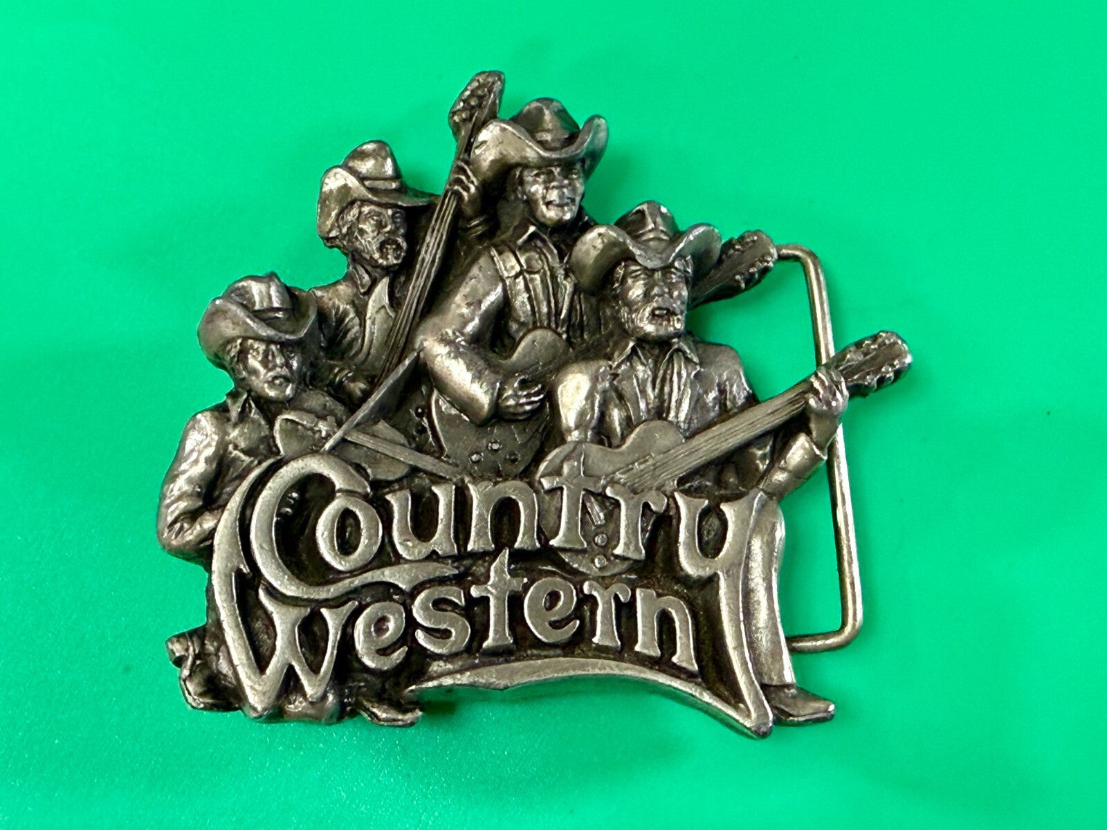 American Country Western Music Musician Vintage 1980 Bergamot Belt Buckle
