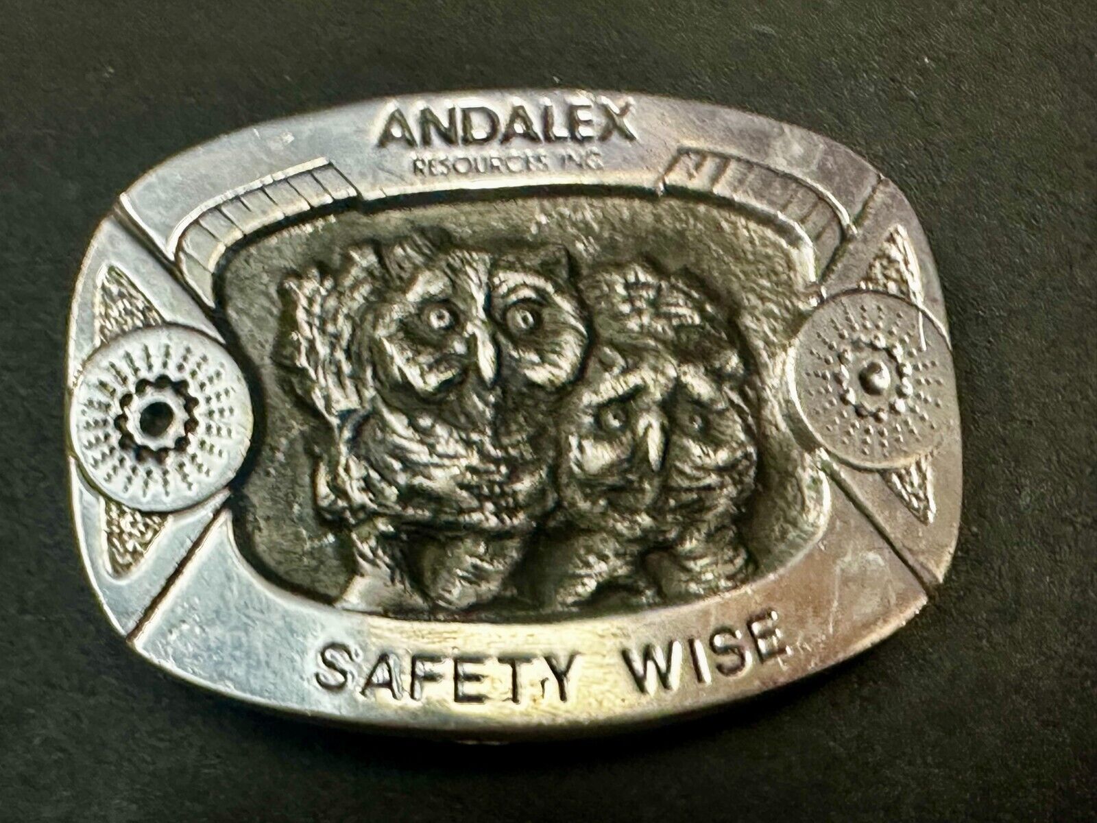 Andalex Resources Inc Safety Wise Night Owl Vintage Gary Prazen Belt Buckle