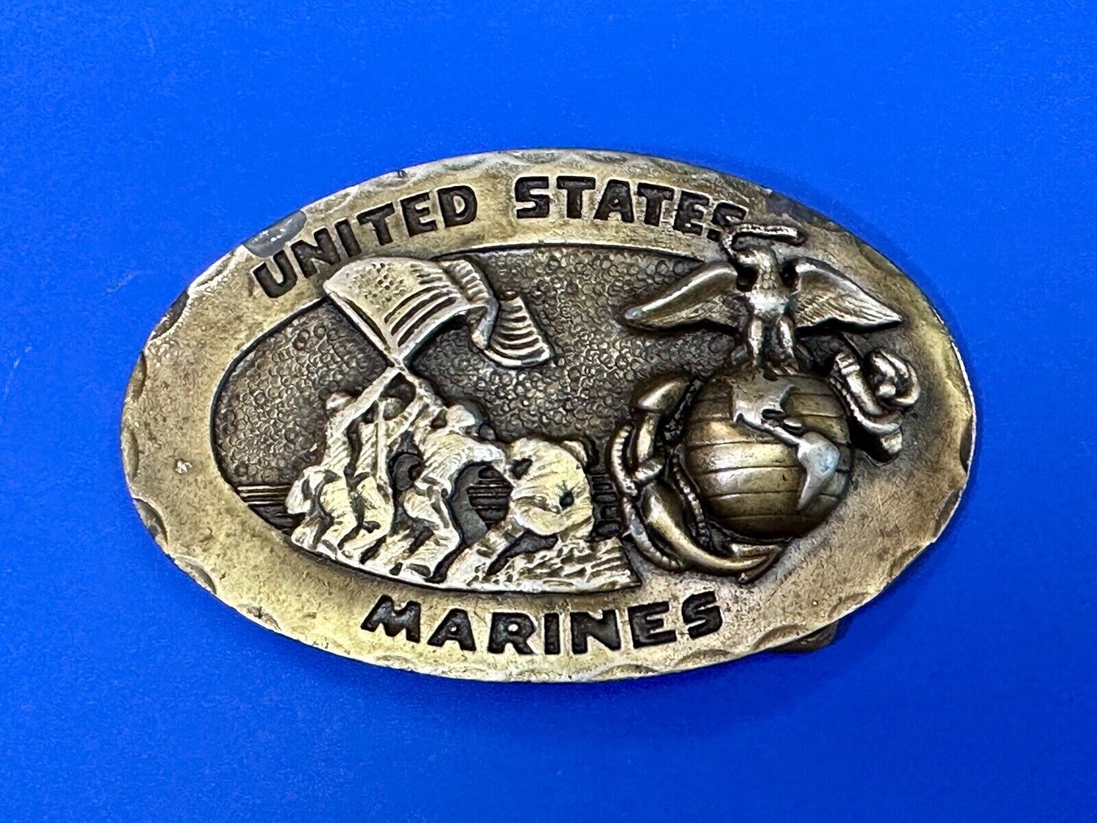 United Sates Marines Fallen Soldiers Monument  Flag 1975 Baldwin belt buckle