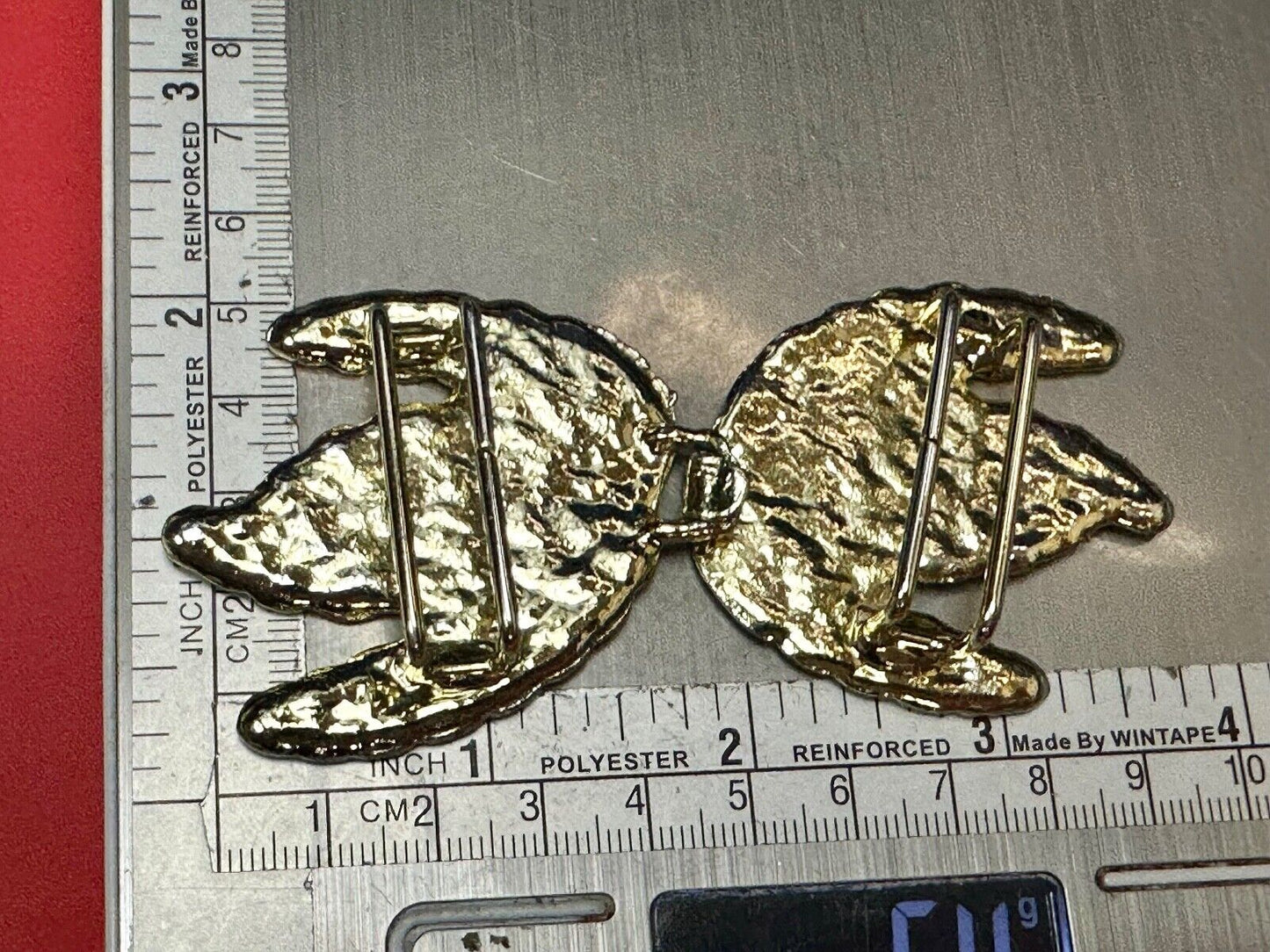 Two piece Leaf Pattern Interlocking white or light gold color belt buckle