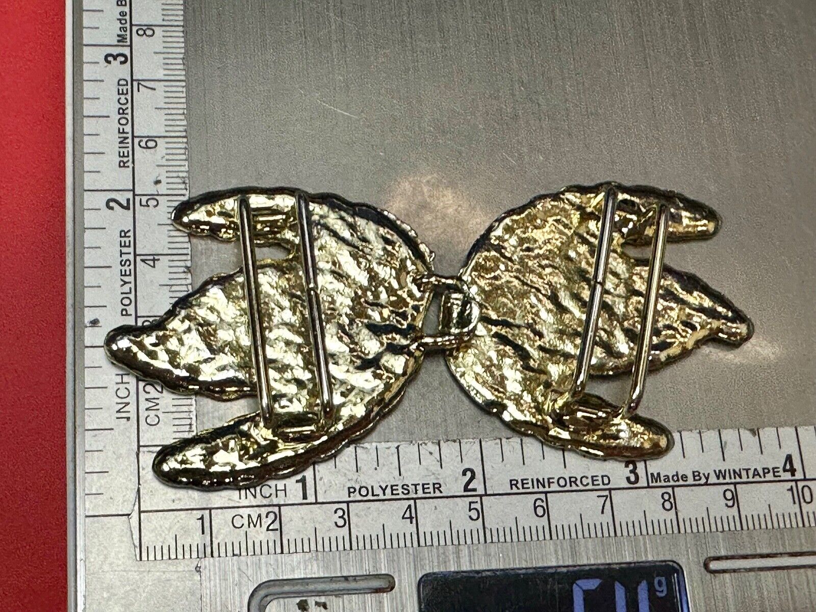 Two piece Leaf Pattern Interlocking white or light gold color belt buckle