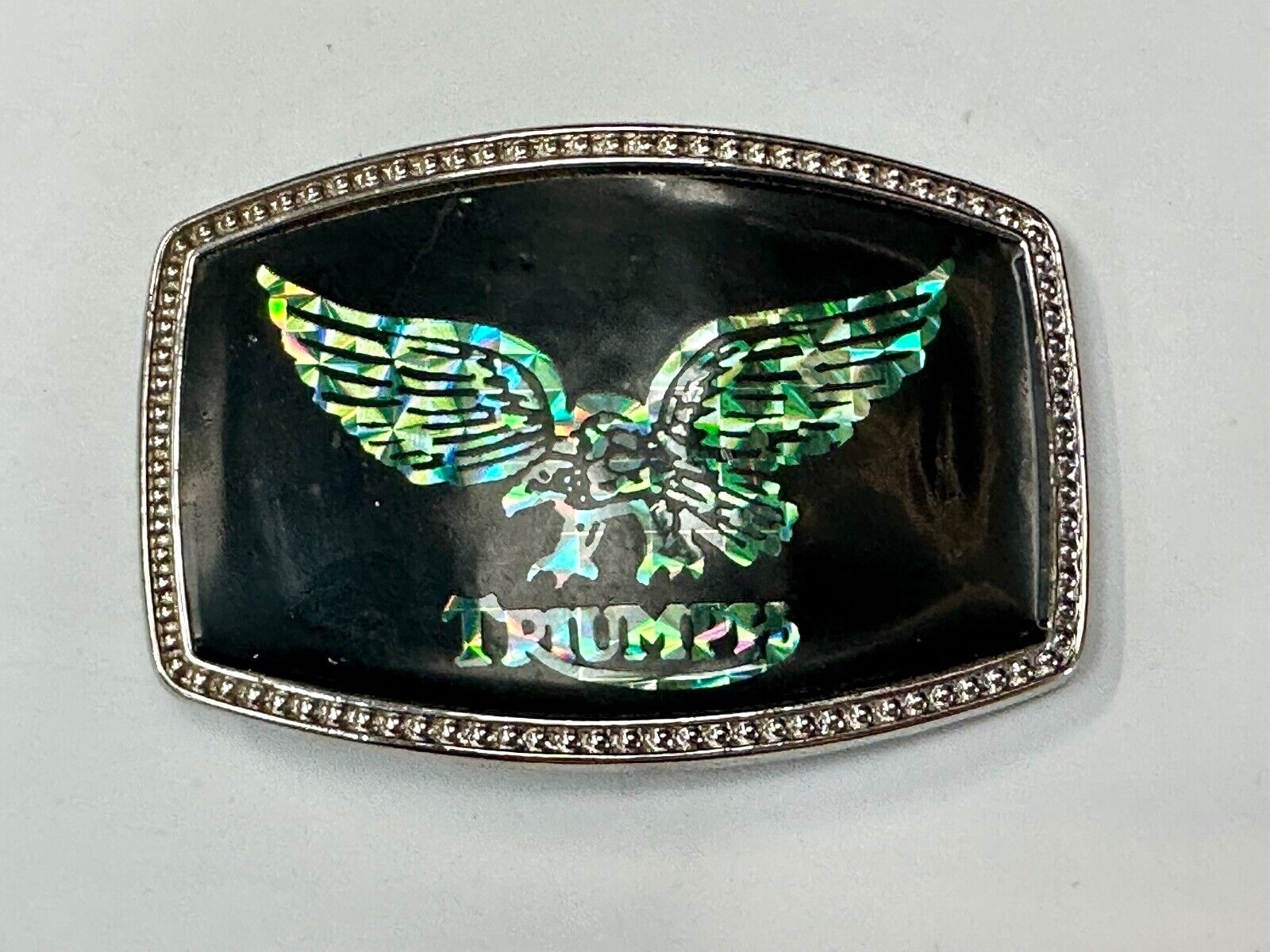 TRIUMPH MOTORCYCLES Eagle emblem Holographic retro style logo belt buckle