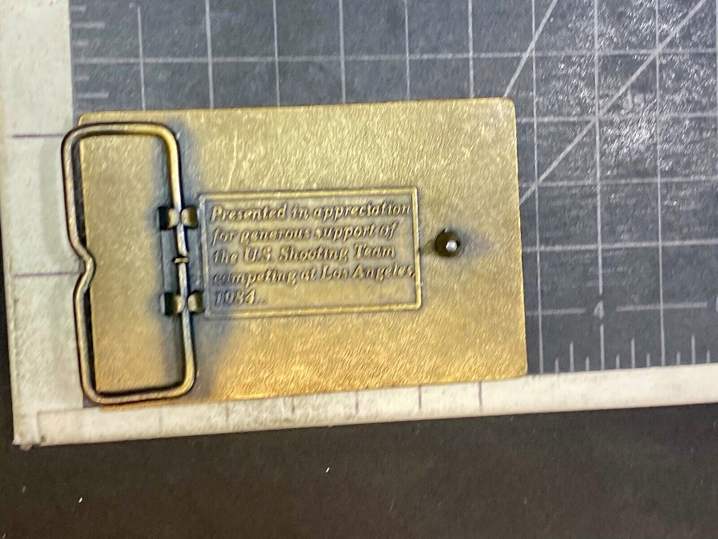 Aiming For Olympic Gold 1984 La Ca U.S. America Skeet Shooting Team Belt Buckle
