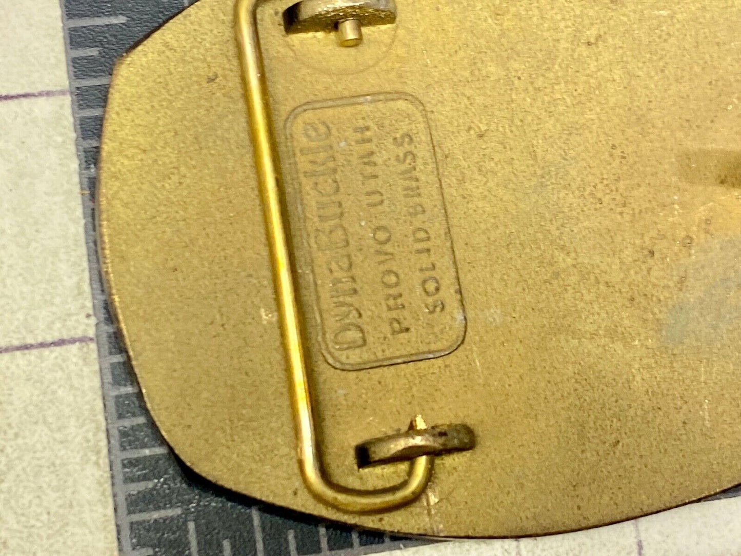 Vintage **ECHO BAY MINES" western division solid brass belt buckle