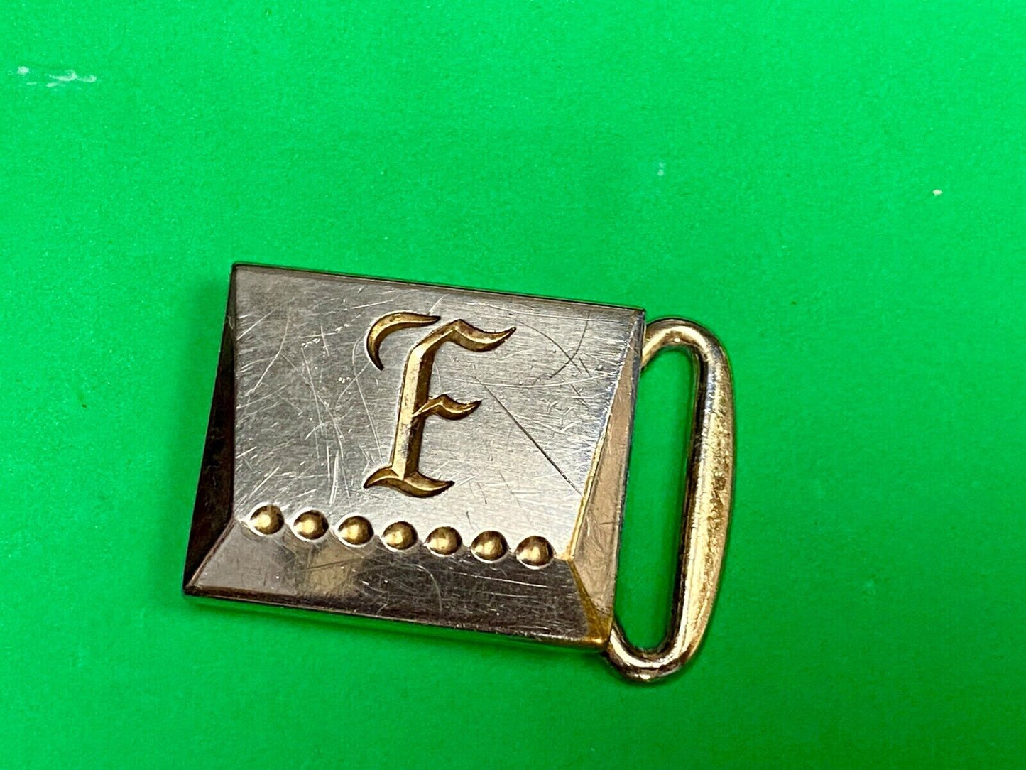 Vintage Hickok Master Plate Letter F Initial Monogram Art Deco Belt Buckle