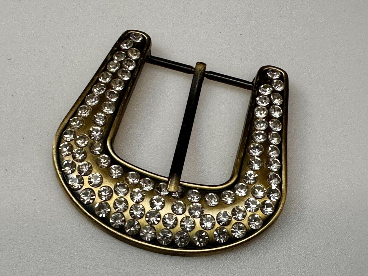 5 Lot Large Rhinestone Covered Ranger Style Gold Color NOS Western Belt Buckle