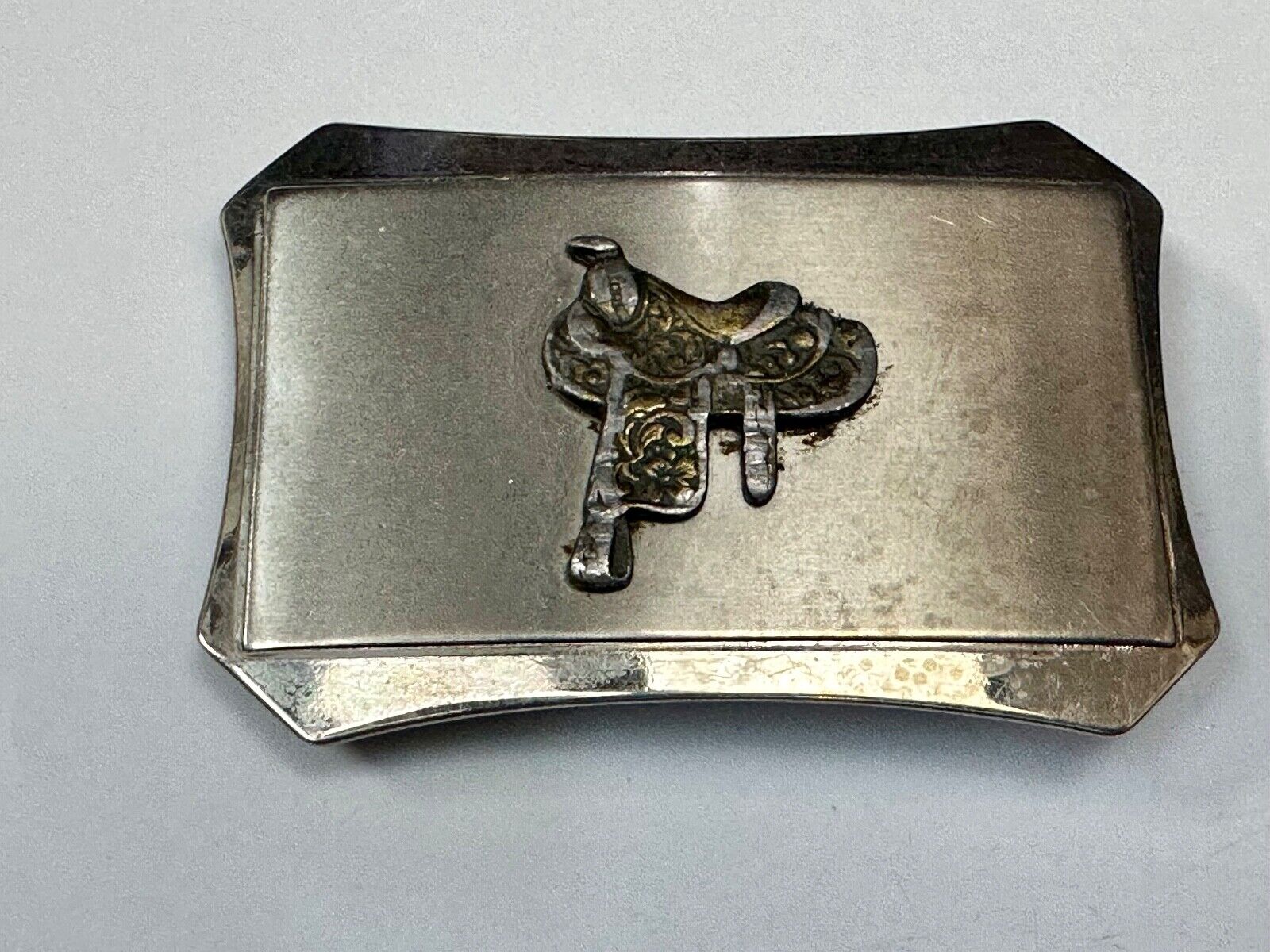Vintage horse saddle - used Belt Buckle