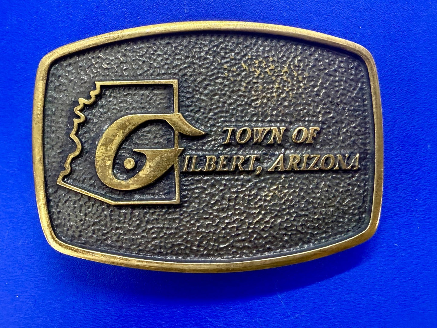 Town of Gilbert Arizona Vintage 1978 Commemorative Solid Brass BTS Belt Buckle