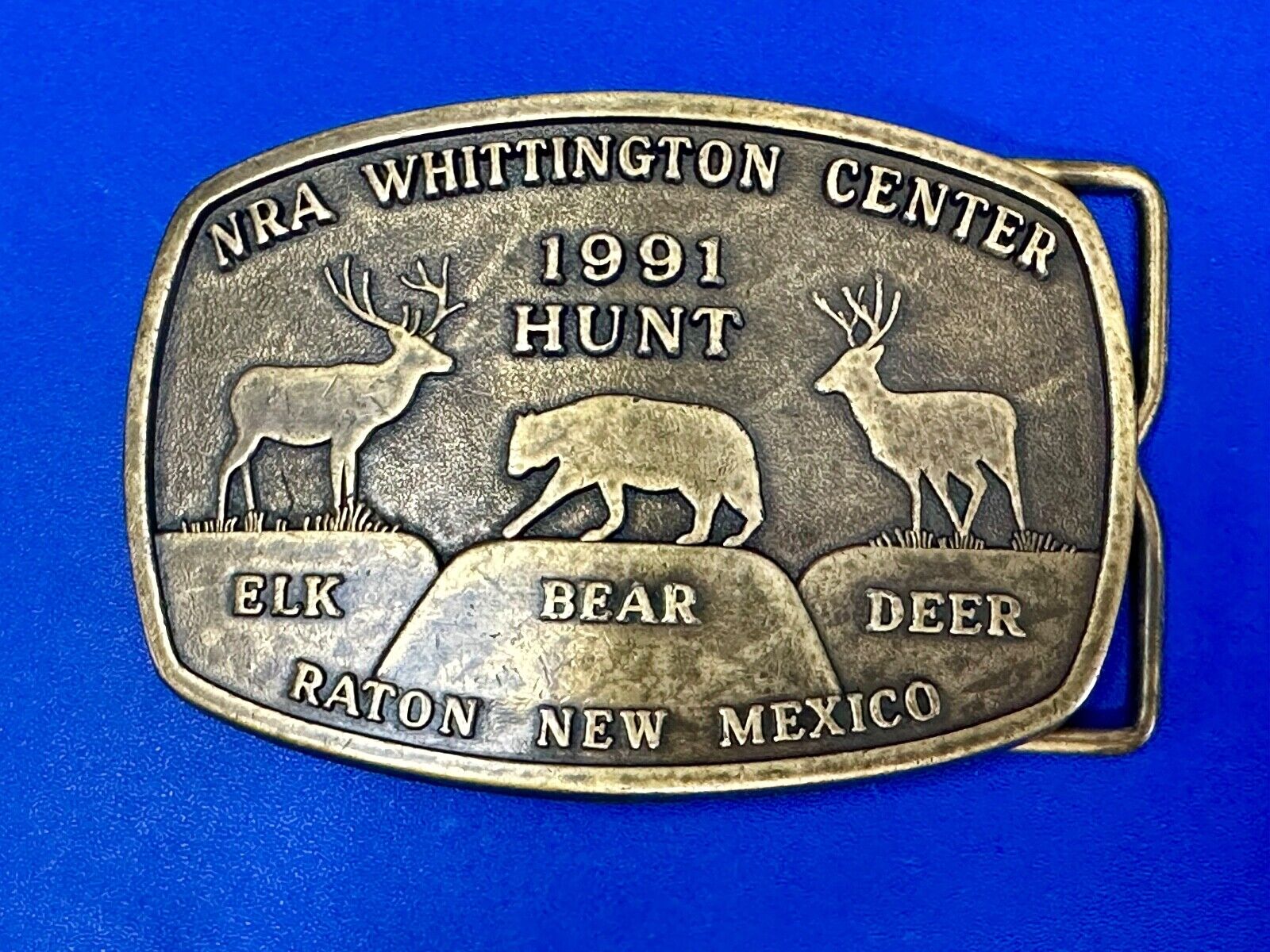 1991 Hunt Raton New Mexico vintage belt buckle from NRA Whittington Center