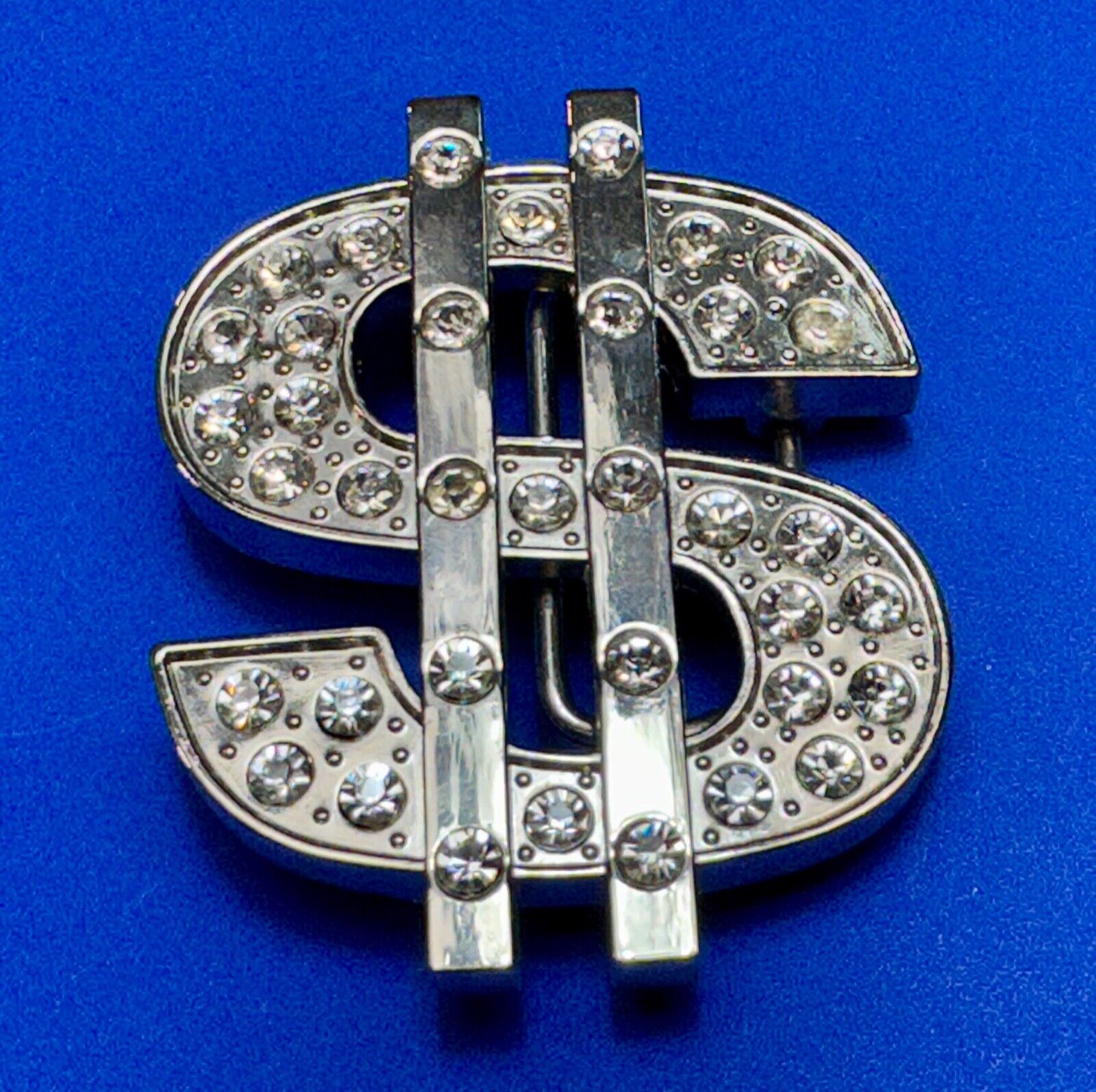 All about the $ - Jeweled Rhinestone covered Dollar Sign money cutout belt buck