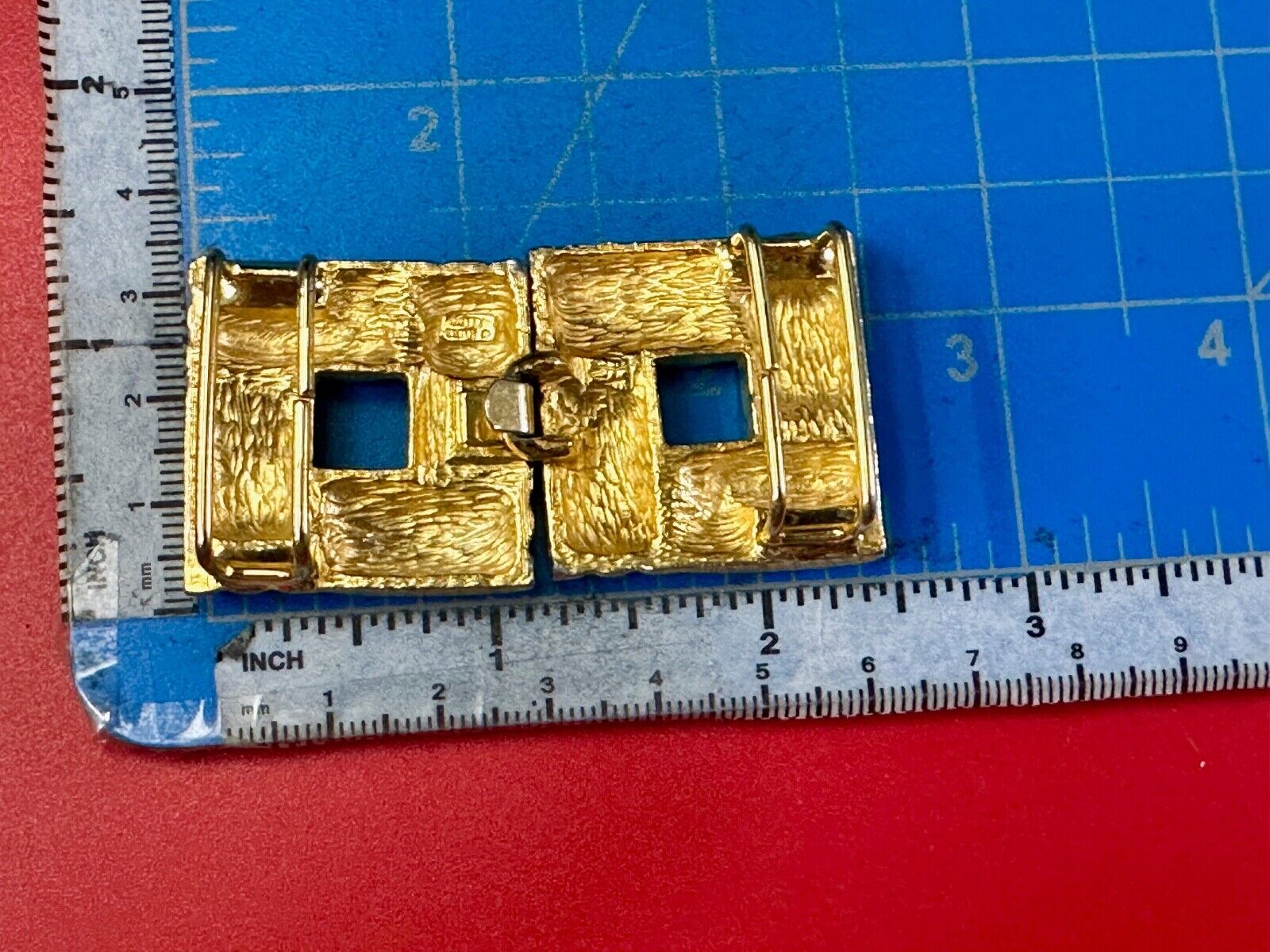 Two piece interconnecting vintage belt buckle by Dotty Smith