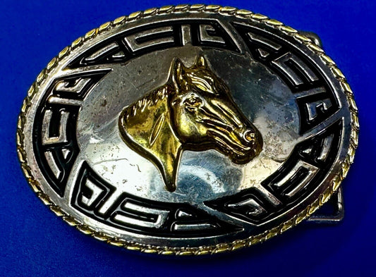 4" Wide Horse Head - Three Color Western Vintage Native Indian Vibe Belt Buckle