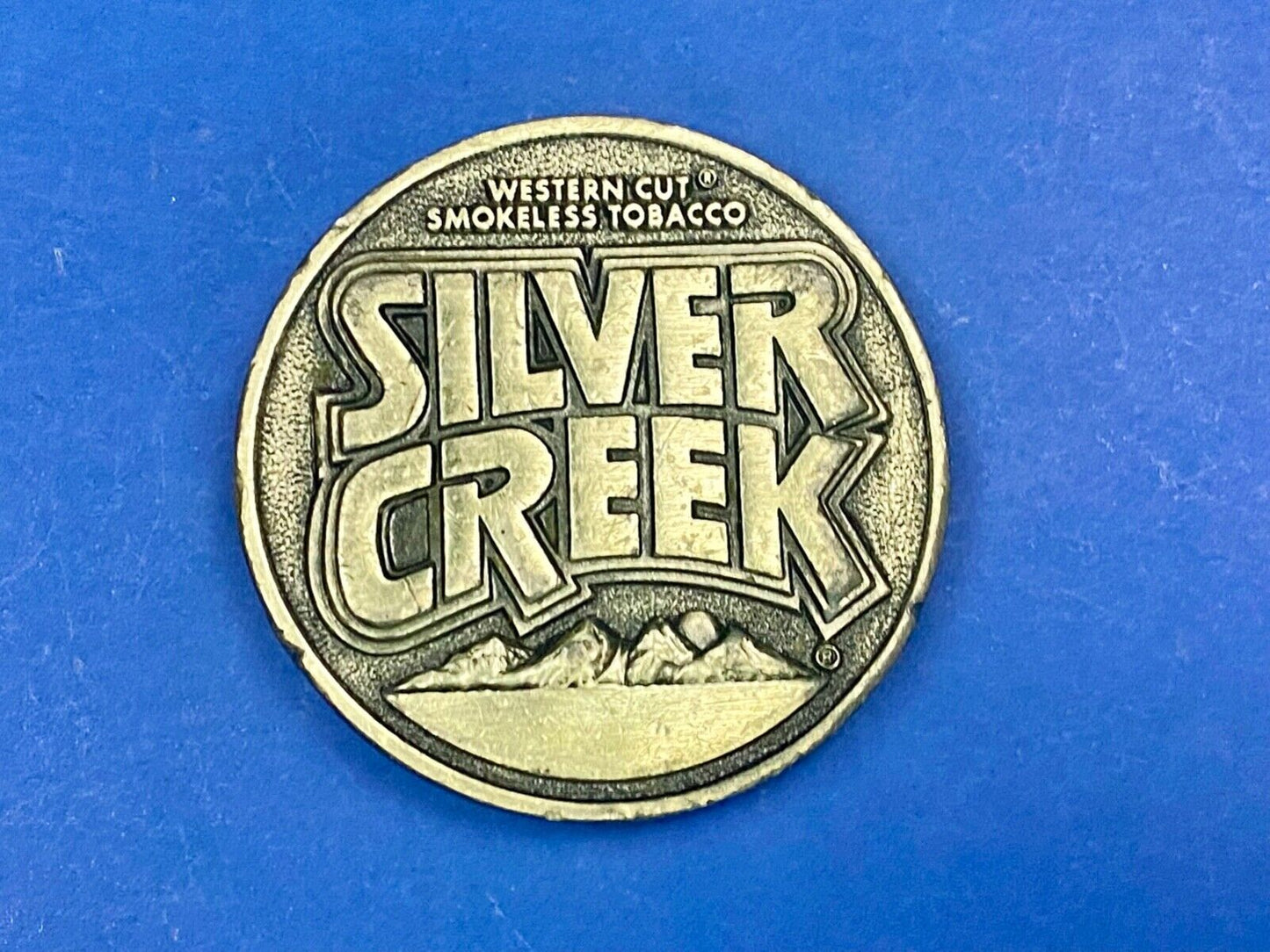Vintage 1982 Western Cut Smokeless Tobacco Silver Creek Siskiyou Belt Buckle