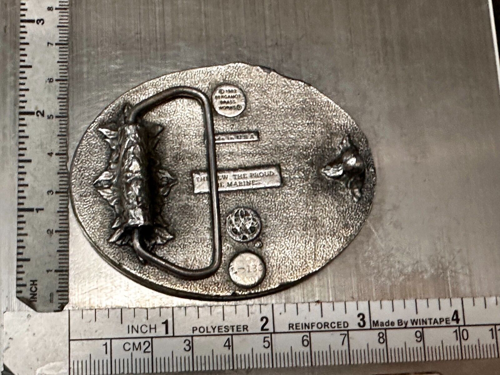 The Few The Proud The U.S Marines VTG 1982 Commemorative Belt Buckle by Bergamot
