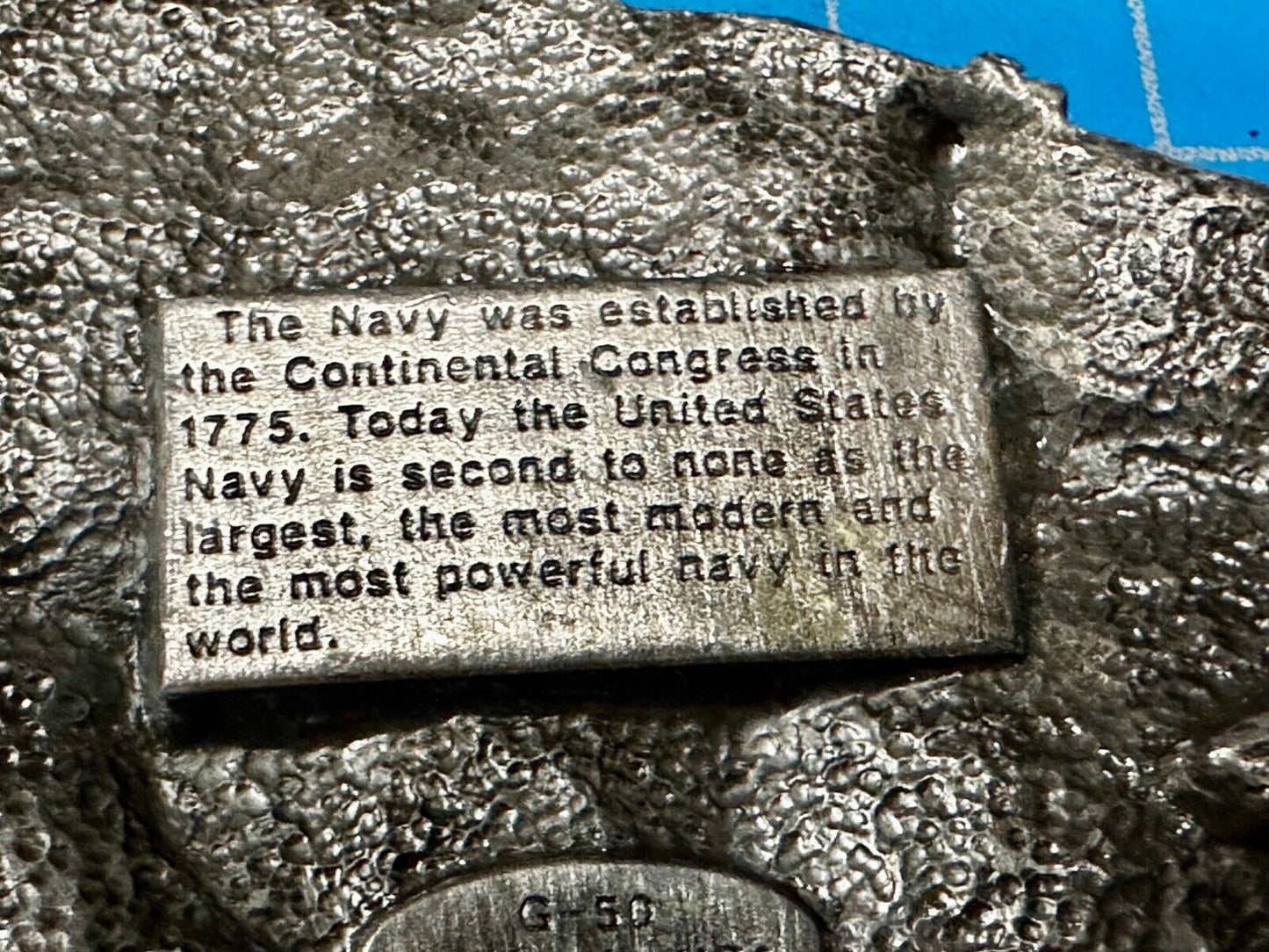 United States Navy Seal Vintage 1987 Commemorative Pewter Siskiyou Belt Buckle